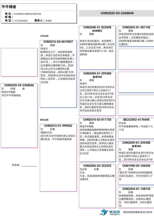 后代赢奖金超过1千万的林波尔超级种鸽